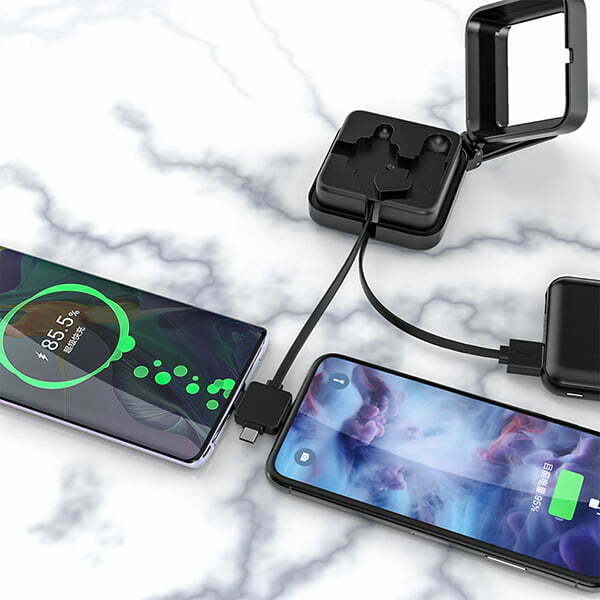 3in1充電線手機支架鏡盒匙扣