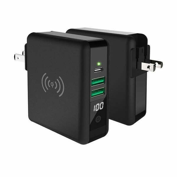 自帶線15W快充無線充電寶插頭-10000mAh