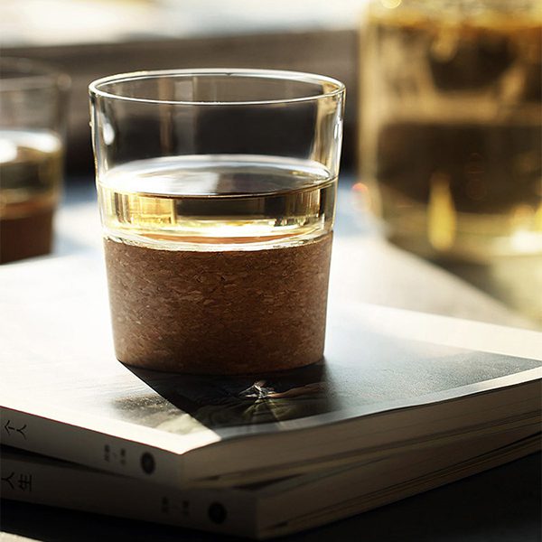 水松木玻璃茶杯